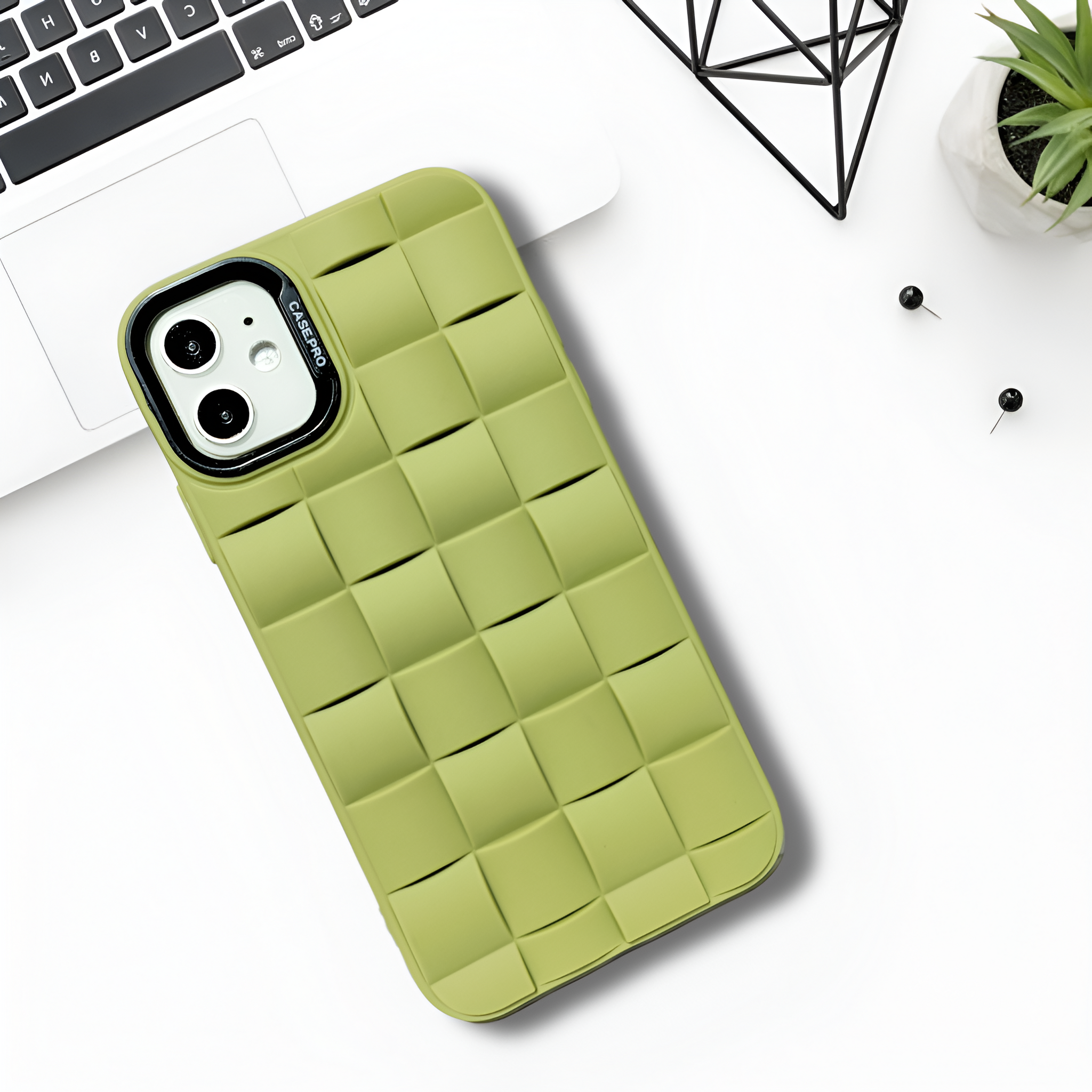 Green Grid silicone case for Apple iPhone 11