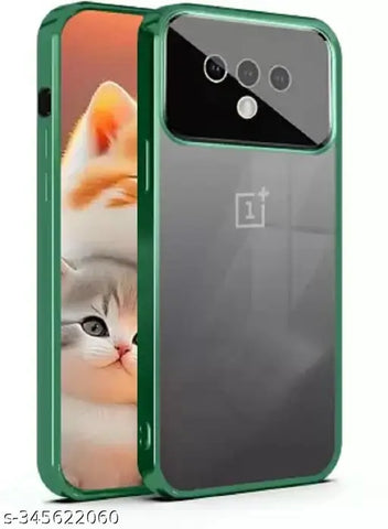Luxury Plating Green Camera Protection Transparent Case for Oneplus 7t