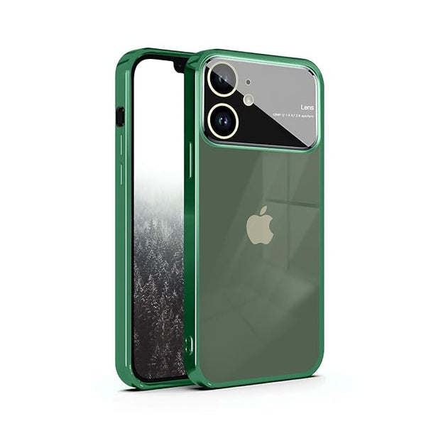 Luxury Plating Green Camera Protection Transparent Case for Apple iphone 11