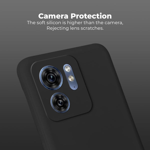 Grey Camera Original Silicone case for Motorola Edge 40 - The Hatke
