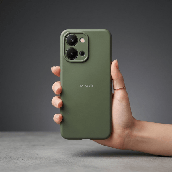 Grey Camera Original Silicone case for Vivo T5x - The Hatke