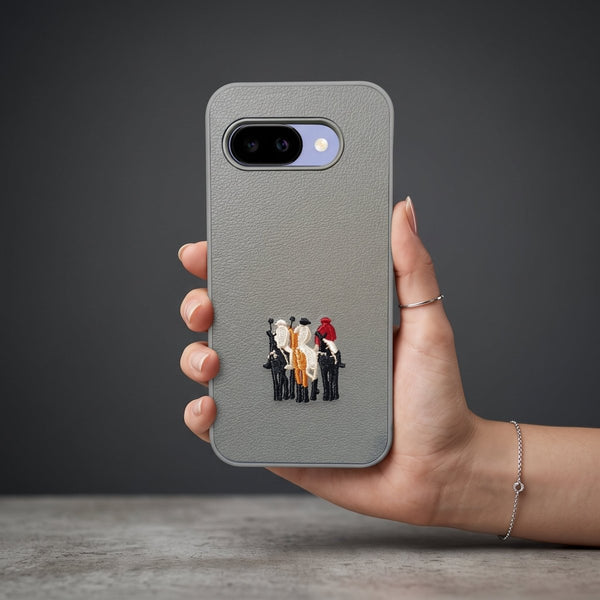 Grey Leather 3 Horse Rider OC Ornamented for Google Pixel 10a - The Hatke