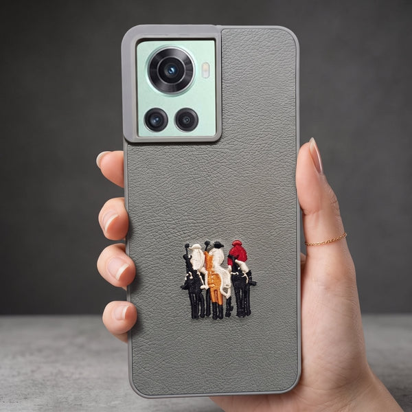 Grey Leather 3 Horse Rider OC Ornamented for Oneplus 10r - The Hatke