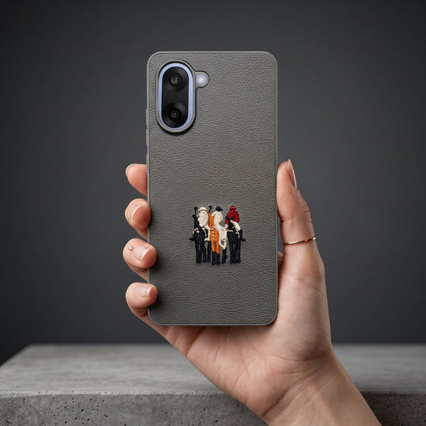 Grey Leather 3 Horse Rider OC Ornamented for Oneplus Nord Ce 5 - The Hatke