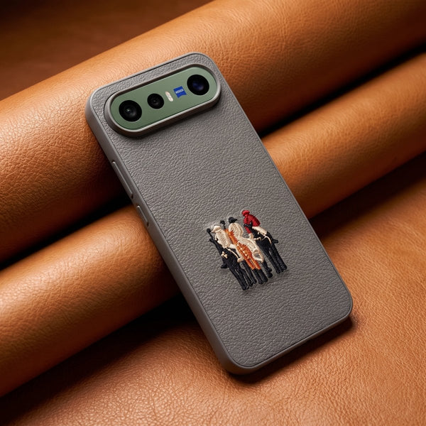 Grey Leather 3 Horse Rider OC Ornamented for Vivo X300 Fe - The Hatke