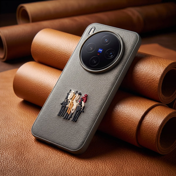 Grey Leather 3 Horse Rider OC Ornamented for Vivo X300 Pro - The Hatke
