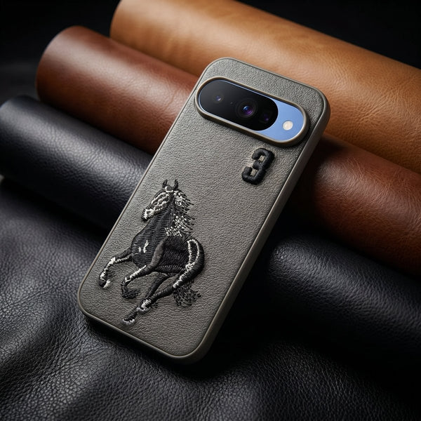 Grey Leather Horse No. 3 OC Ornamented for Google Pixel 10 - The Hatke