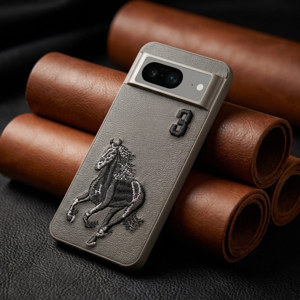Grey Leather Horse No. 3 OC Ornamented for Google Pixel 8 - The Hatke