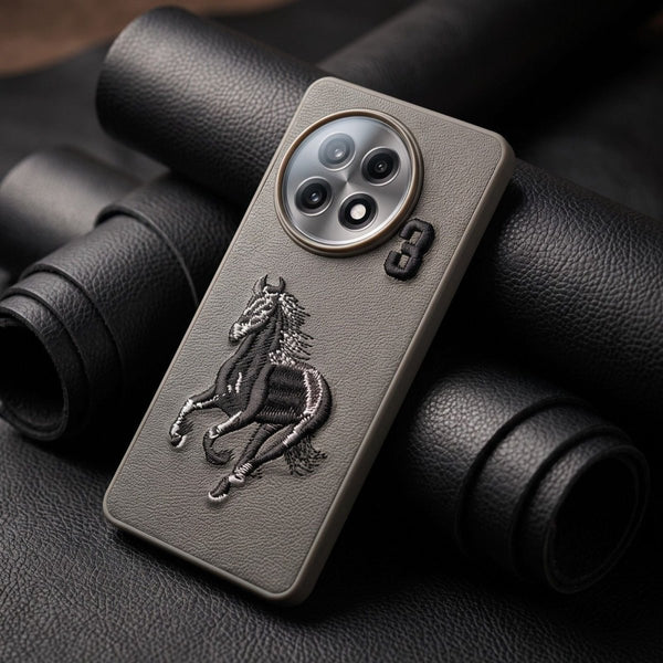 Grey Leather Horse No. 3 OC Ornamented for Oneplus 13r - The Hatke