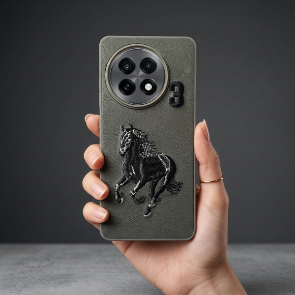 Grey Leather Horse No. 3 OC Ornamented for Oneplus 13r - The Hatke