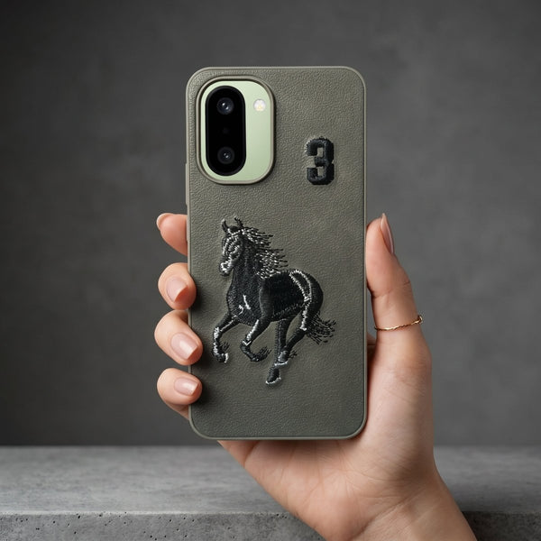 Grey Leather Horse No. 3 OC Ornamented for Oneplus 15r - The Hatke