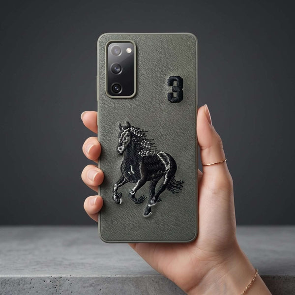 Grey Leather Horse No. 3 OC Ornamented for Samsung S20 Fe - The Hatke