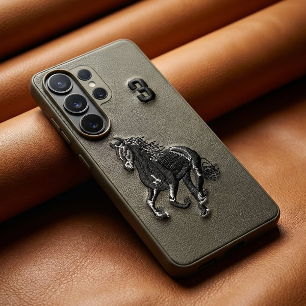Grey Leather Horse No. 3 OC Ornamented for Samsung S26 Ultra - The Hatke