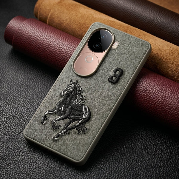 Grey Leather Horse No. 3 OC Ornamented for Vivo V40e - The Hatke