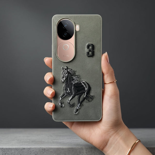 Grey Leather Horse No. 3 OC Ornamented for Vivo V40e - The Hatke