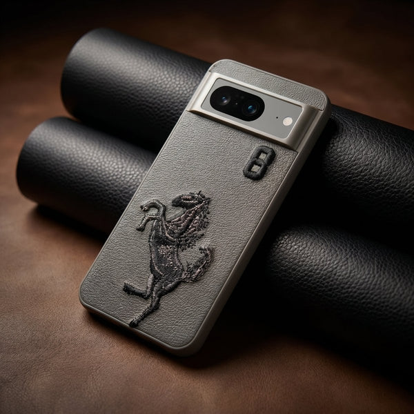 Grey Leather Horse No. 8 OC Ornamented for Google Pixel 8 - The Hatke