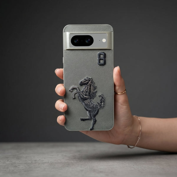 Grey Leather Horse No. 8 OC Ornamented for Google Pixel 8 - The Hatke