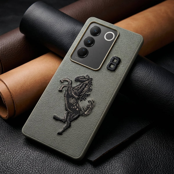 Grey Leather Horse No. 8 OC Ornamented for Vivo V27 - The Hatke