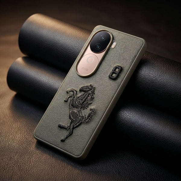 Grey Leather Horse No. 8 OC Ornamented for Vivo V40e - The Hatke