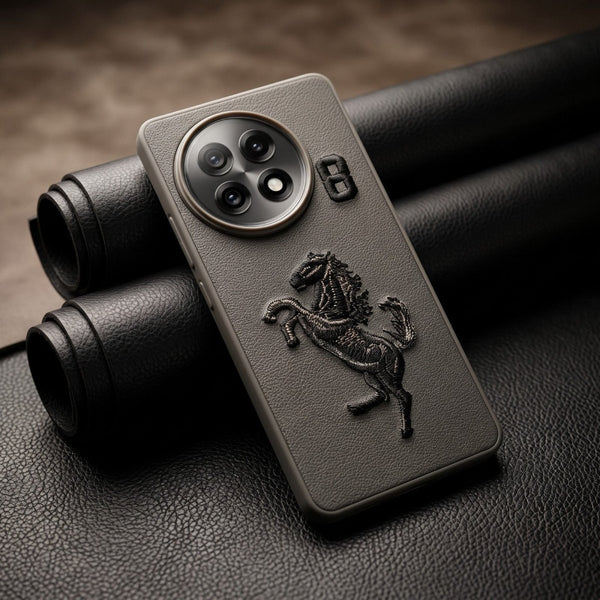 Grey Leather Horse No.8 OC Ornamented for Oneplus 13r - The Hatke