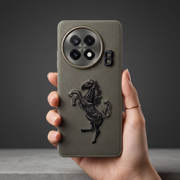 Grey Leather Horse No.8 OC Ornamented for Oneplus 13r - The Hatke