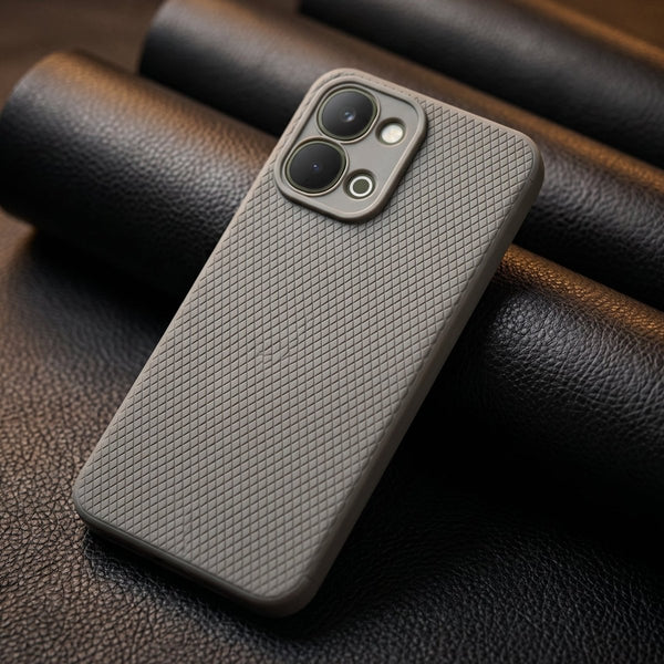 Grey Line Wave Silicone Case for iQOO Z11X - The Hatke