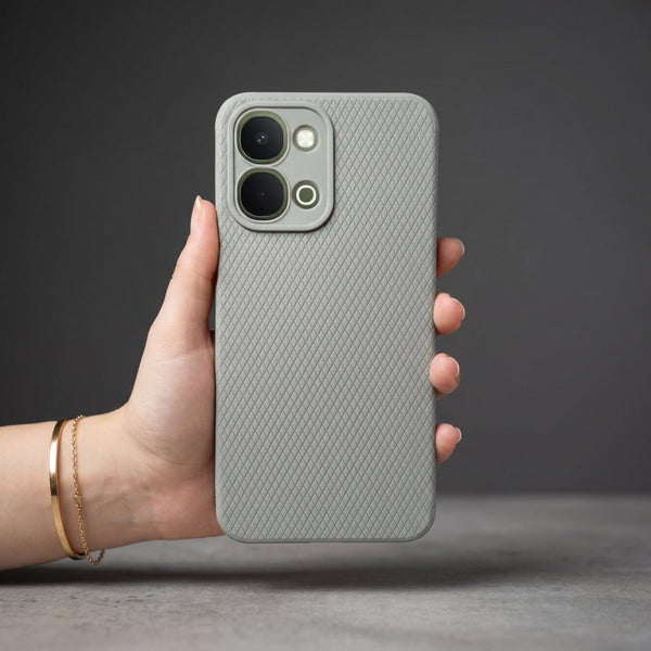 Grey Line Wave Silicone Case for iQOO Z11X - The Hatke