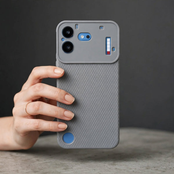 Grey Line Wave Silicone Case for Nothing Phone 4B - The Hatke