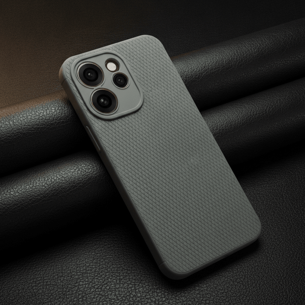 Grey Line Wave Silicone Case for Oppo Reno 15 Pro Mini - The Hatke