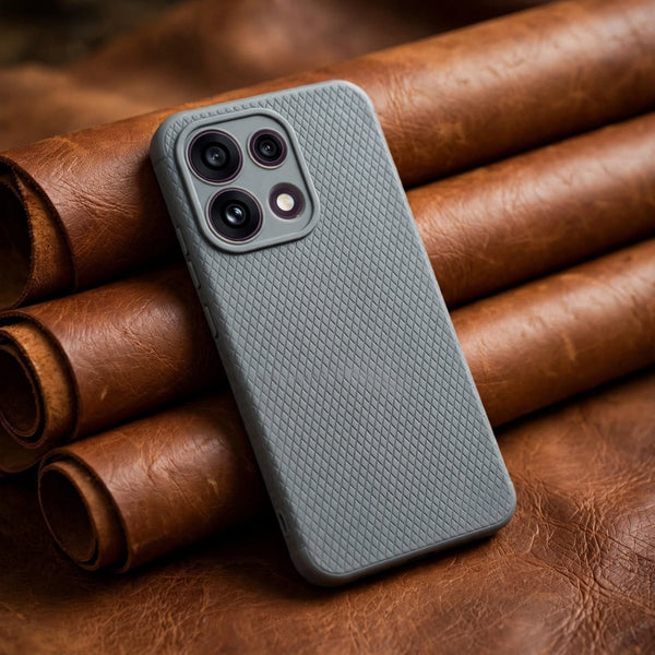 Grey Line Wave Silicone Case for Oppo Reno 16c - The Hatke