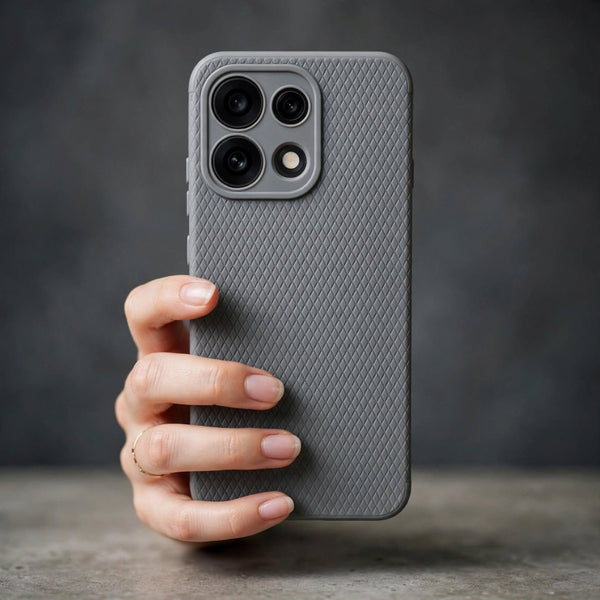 Grey Line Wave Silicone Case for Oppo Reno 16c - The Hatke