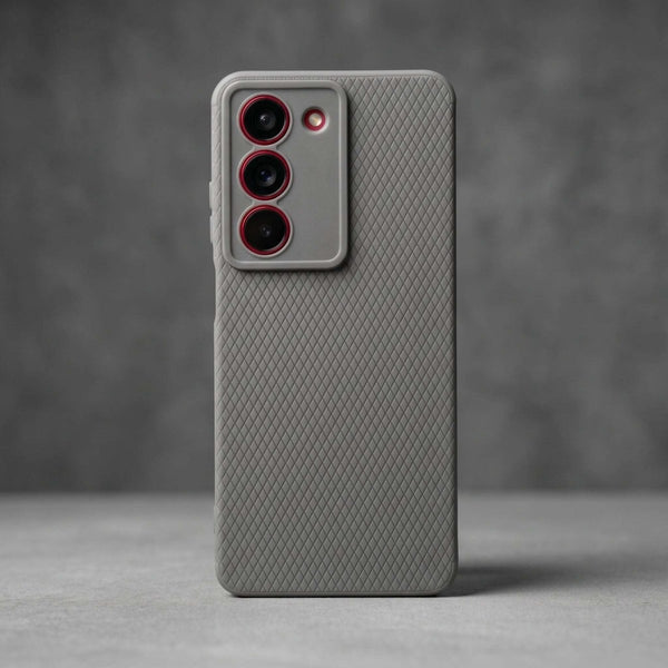 Grey Line Wave Silicone Case for Realme 14x - The Hatke