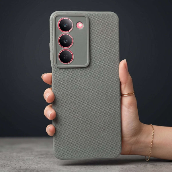 Grey Line Wave Silicone Case for Realme 14x - The Hatke