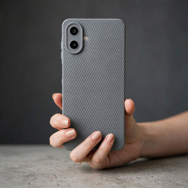 Grey Line Wave Silicone Case for Samsung A07 - The Hatke