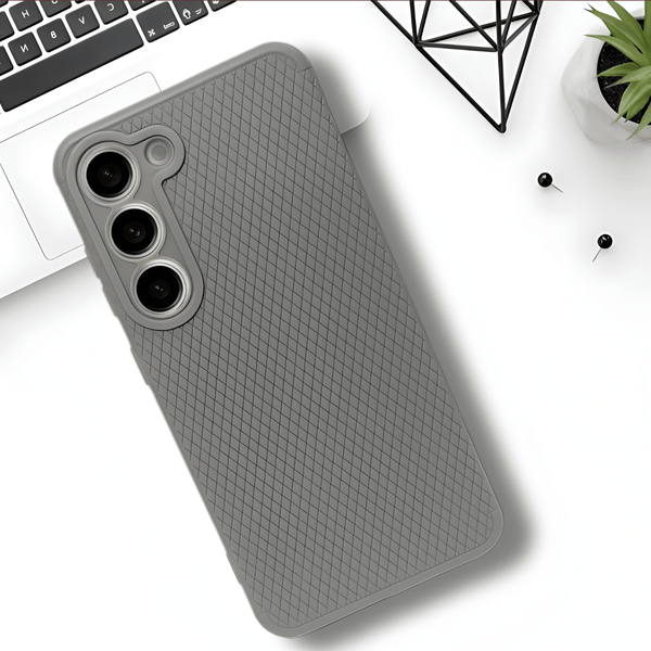 Grey Line Wave Silicone Case for Samsung S23 - The Hatke
