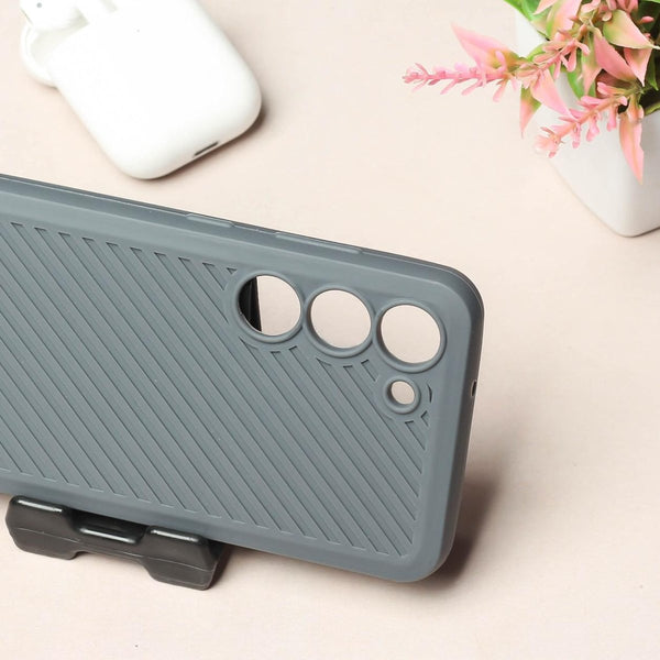Grey Line Wave Silicone Case for Samsung S23 - The Hatke