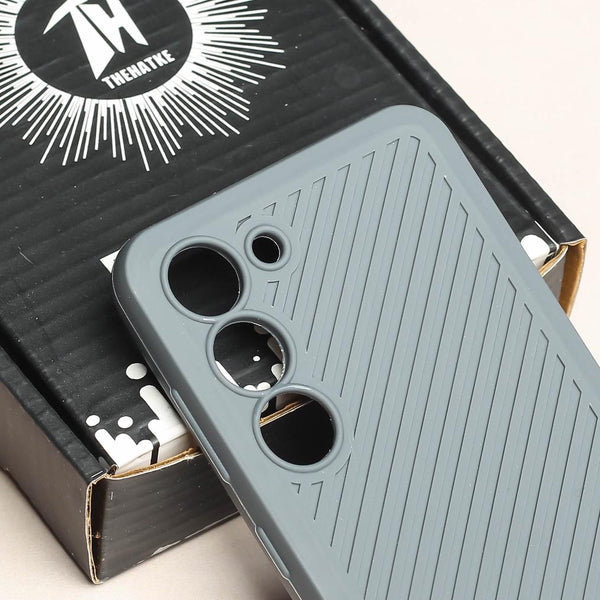 Grey Line Wave Silicone Case for Samsung S23 - The Hatke