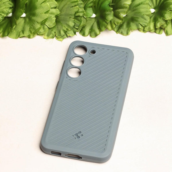 Grey Line Wave Silicone Case for Samsung S23 - The Hatke
