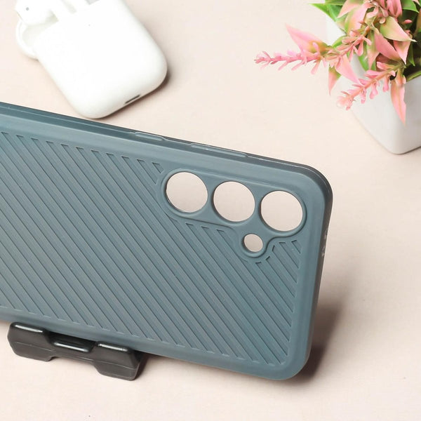 Grey Line Wave Silicone Case for Samsung S23 Fe - The Hatke