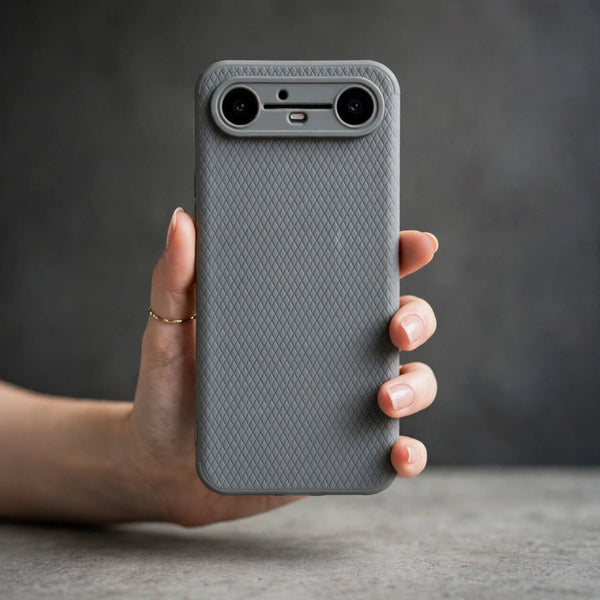 Grey Line Wave Silicone Case for Tecno Pova Slim - The Hatke