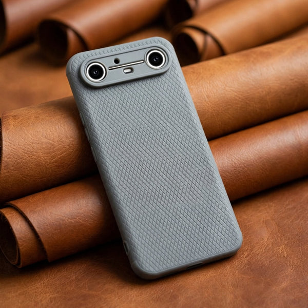 Grey Line Wave Silicone Case for Tecno Pova Slim - The Hatke