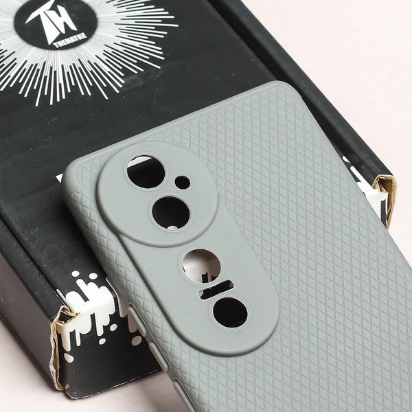 Grey Line Wave Silicone Case for Vivo V40 - The Hatke
