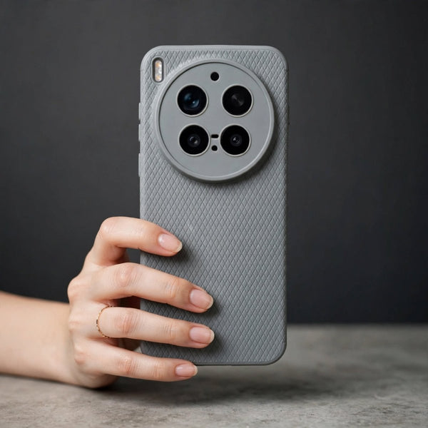 Grey Line Wave Silicone Case for Vivo X300 Pro - The Hatke