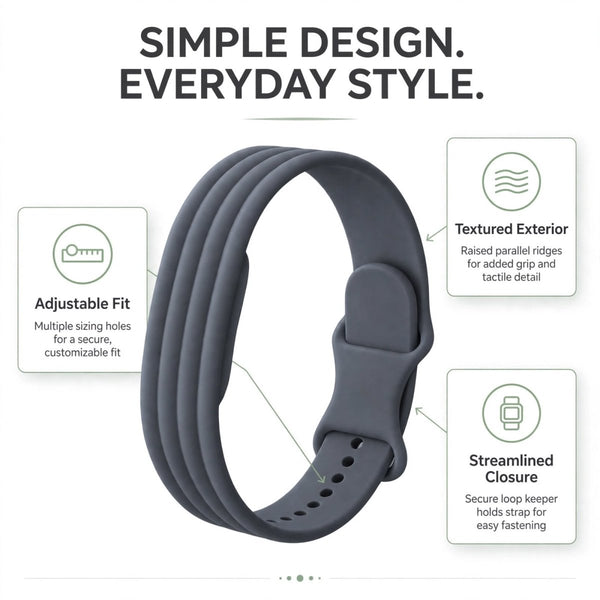 Grey Lining Silicone Strap For Google Fitbit Air - The Hatke