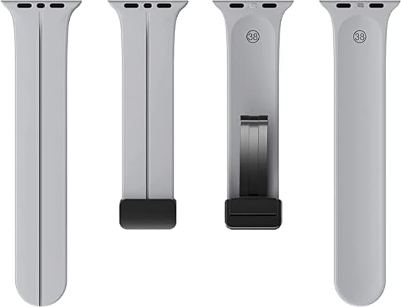 Grey Magnetic Clasp Adjustable Strap For Apple Watch SERIES 4 (42mm/44mm/45mm/46mm/49mm) - The Hatke