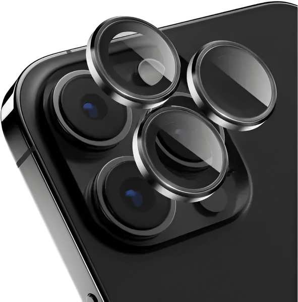Grey Metallic camera ring lens guard for Apple iphone 15 Pro - The Hatke