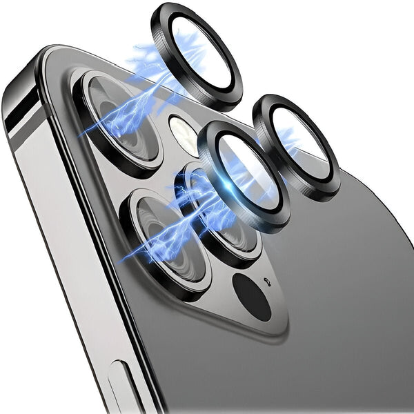 Grey Metallic camera ring lens guard for Apple iphone 15 Pro Max - The Hatke