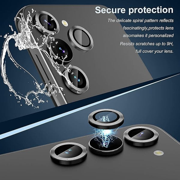 Grey Metallic camera ring lens guard for Samsung S23 Plus - The Hatke