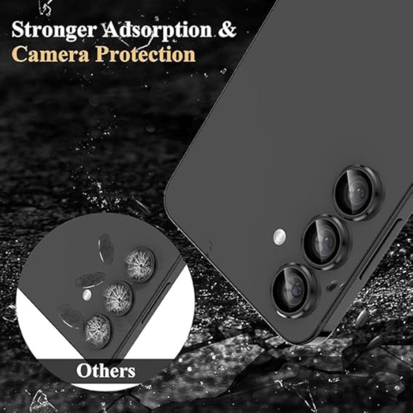 Grey Metallic camera ring lens guard for Samsung S24 Plus - The Hatke