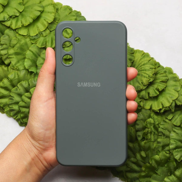Grey Original Camera Safe Silicone case for Samsung S23 FE - The Hatke
